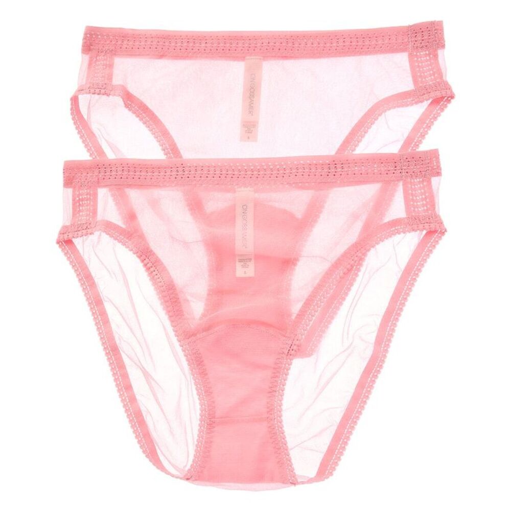 Ongossamer Womens  2Pk Mesh Hi-Cut Brief, Pink